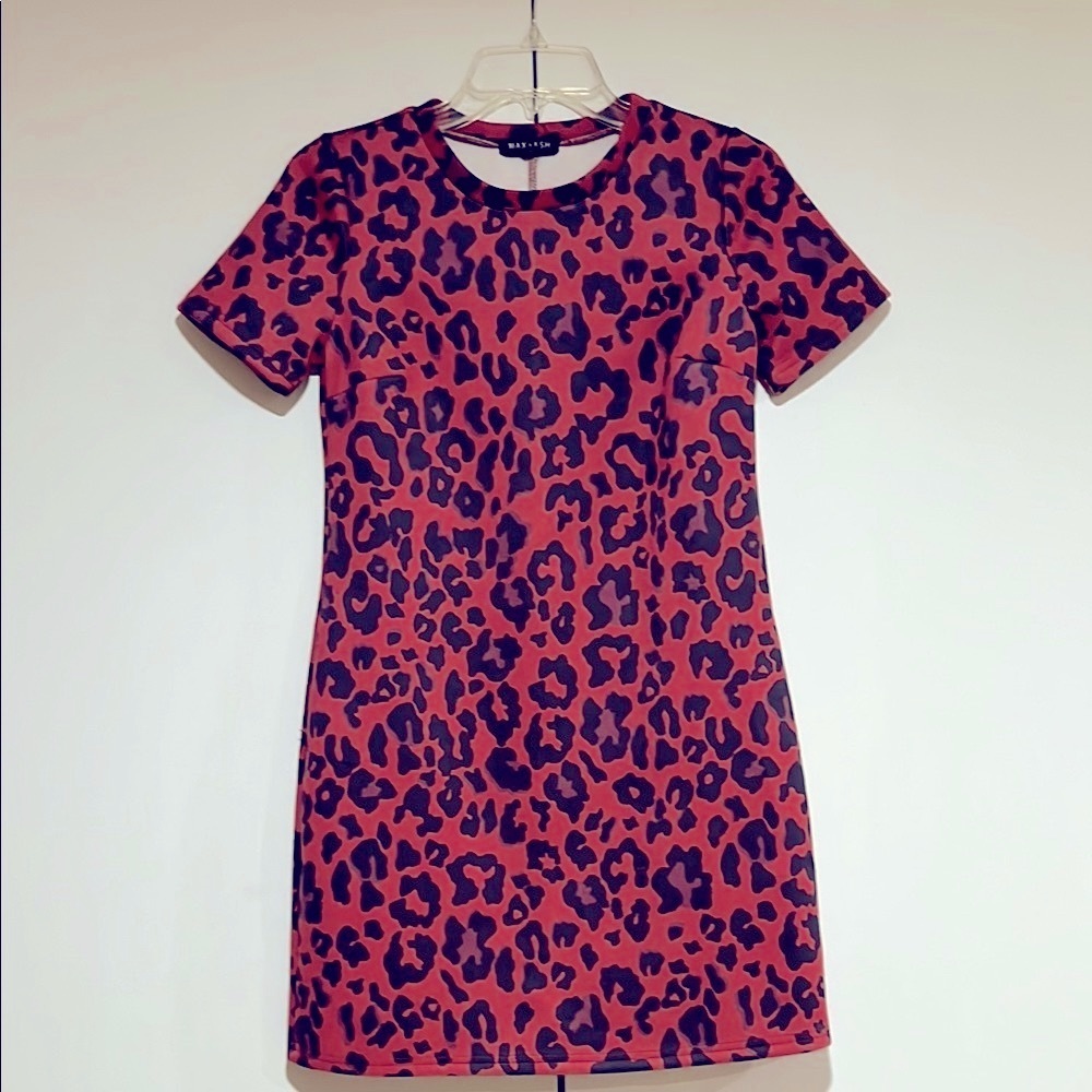 MAX+ASH Red Leopard Print Dress